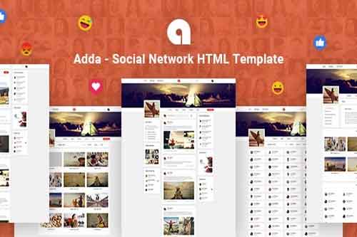 قالب HTML شبکه اجتماعی Adda