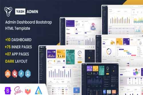 قالب Yash داشبورد مدیریتی HTML
